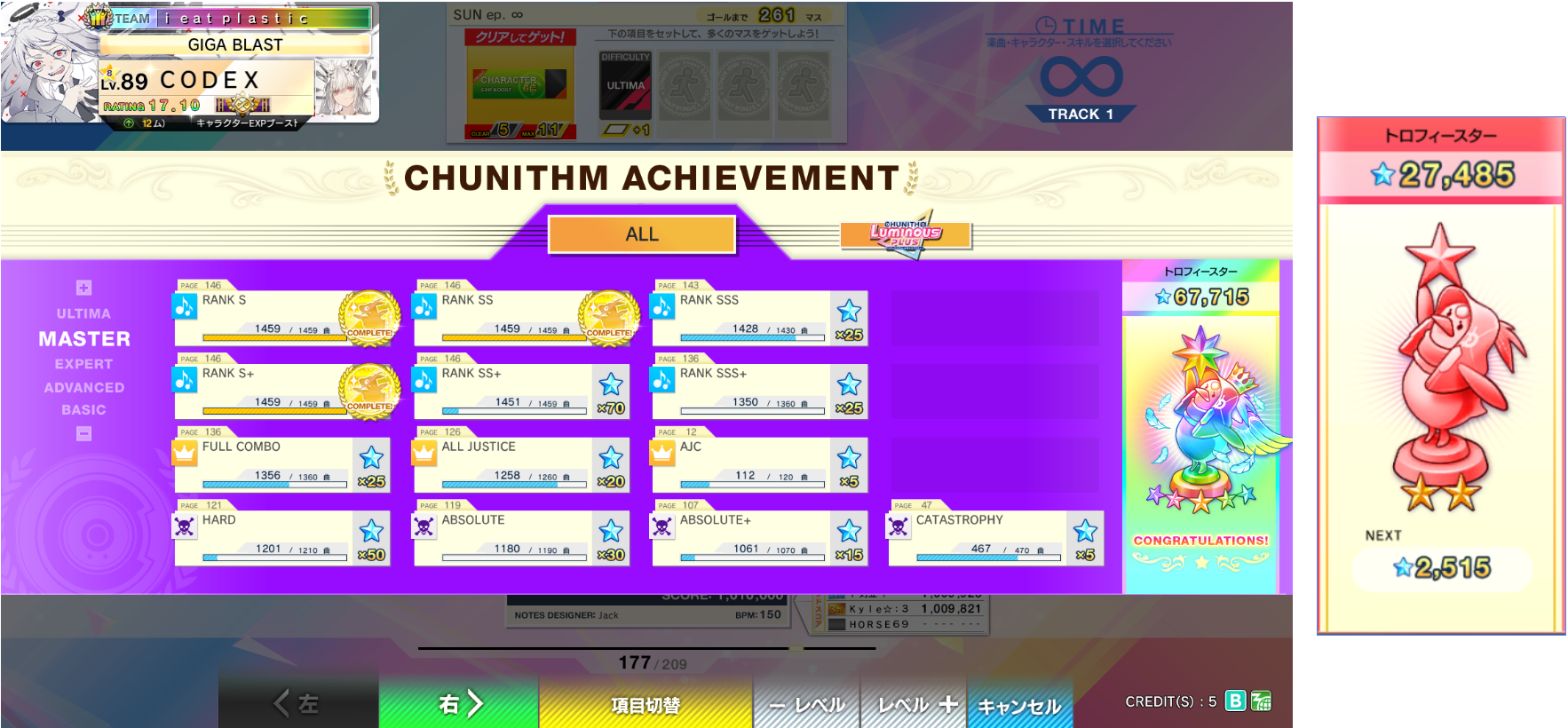 Achievement trophies